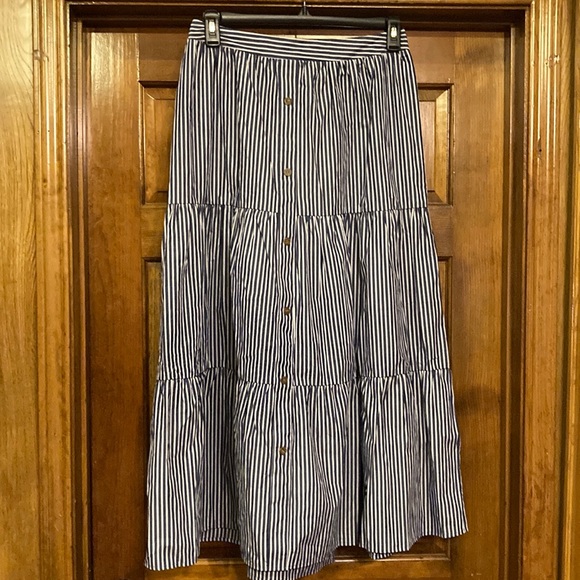 Lane Bryant Dresses & Skirts - NWT size 10-12 Lane Bryant Cotton Tiered Blue and White Maxi Skirt (ABBA)